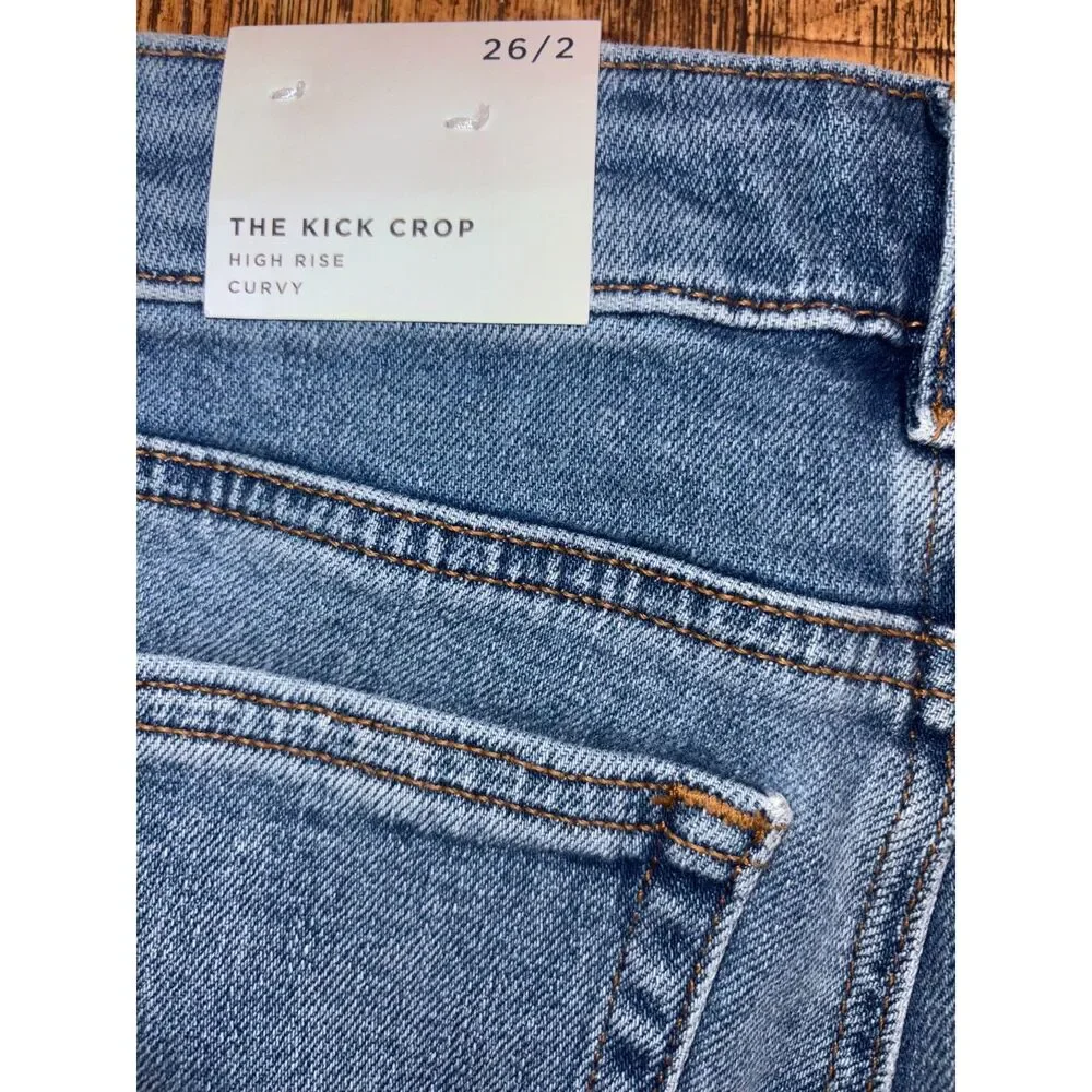 LOFT Kick Crop High Rise Curvy Jeans Women's Size 26/2 Cropped Denim